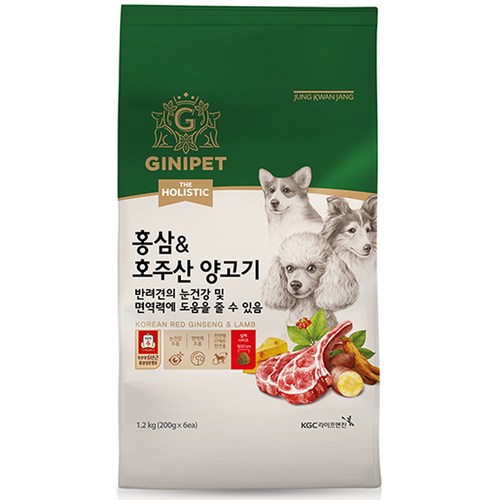 정관장지니펫 강아지 더홀리스틱 홍삼 앤 기능성 사료, 눈물개선/눈건강, 1.2kg, 1개 골드박스 특가