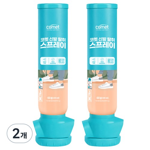 코멧 신발 탈취 스프레이 프레쉬향, 100ml, 2개