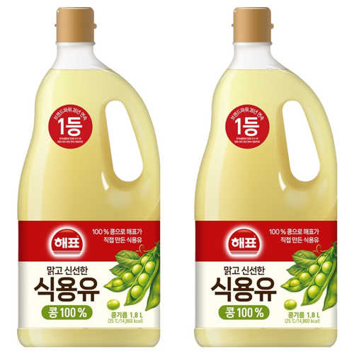 해표 콩기름 식용유, 1.8L, 2개 골드박스 특가