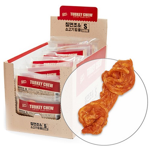 더주스 슈퍼츄 강아지 터키츄 건조간식 S, 본 혼합맛(칠면조/소고기), 13g, 20개 골드박스 특가