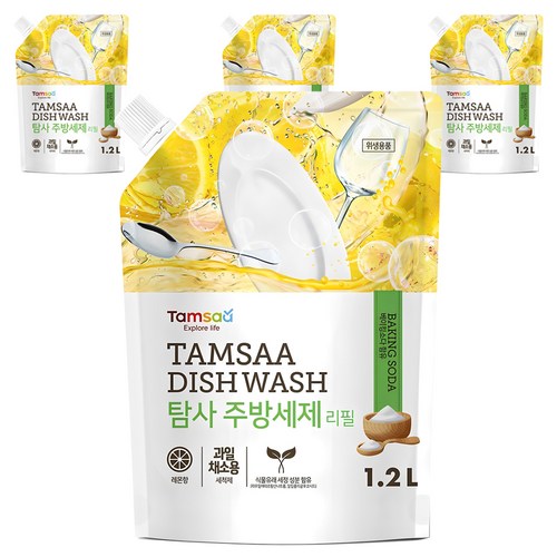 탐사 주방세제 리필, 1.2L, 4개 골드박스 특가