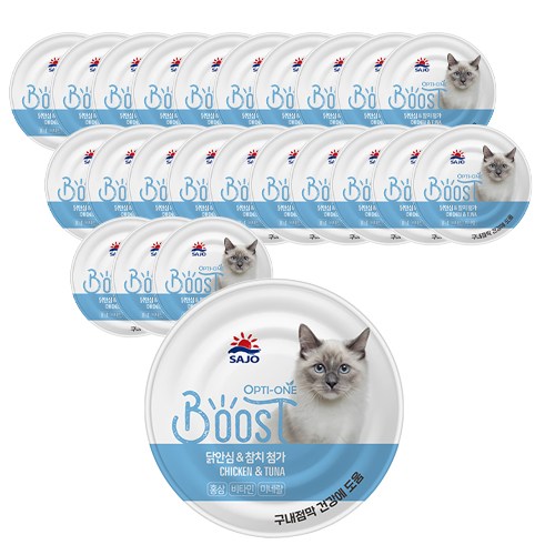 사조옵티원 고양이 부스트 간식캔, 혼합맛(닭안심/참치), 160g, 24개 골드박스 특가