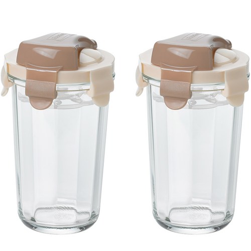 글라스락 강화유리 쉐이커, 브라운, 500ml, 2개 골드박스 특가