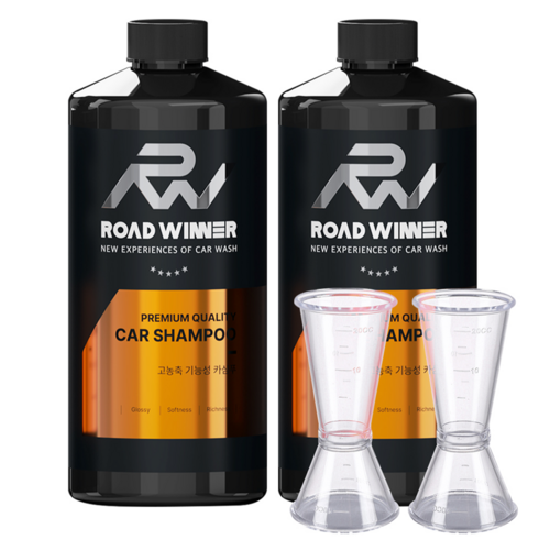 로드위너 대용량 고농축 카샴푸 1000ml 2p + 계량컵 2p 세트, 1L, 2개 골드박스 특가