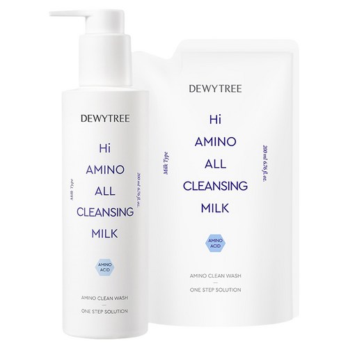 듀이트리 하이 아미노 올 클렌징 밀크 본품 200ml + 리필 200ml 세트, 400ml, 1개 골드박스 특가