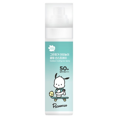 그린핑거 산리오 포차코 에디션 야외놀이 쿨링 선스프레이 SPF50+ PA++++, 1개, 95ml 골드박스 특가