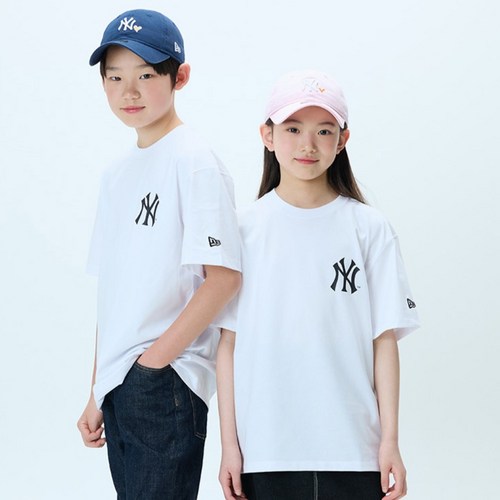 뉴에라 아동용 MLB 베이직 로고 반팔 티셔츠 골드박스 특가