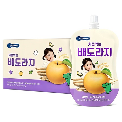 베베쿡 처음 먹는 배도라지 유아 음료, 100ml, 20개 골드박스 특가