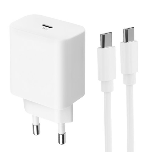 홈플래닛 25W PPS PD 3.0 초고속 충전기 + CtoC 케이블 1.2m, 화이트, 1개 골드박스 특가