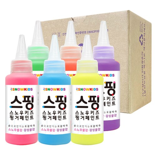 스노우키즈 스노우 유아물감 세트, 70ml, 6색 골드박스 특가