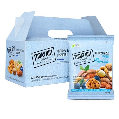 너트한줌 프리미엄 견과 선물세트 30개입 600g, 1세트 특가
