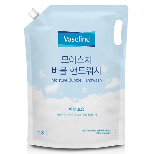 애경바세린 모이스처 버블 핸드워시 리필, 1.8L, 1개 골드박스 특가