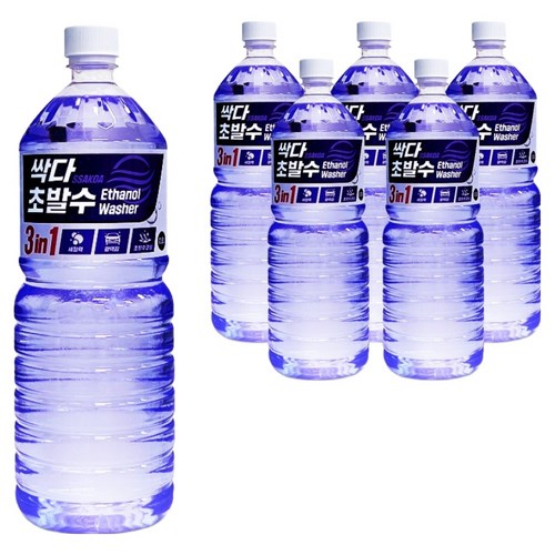 싹다 3 in 1 초 발수 코팅 에탄올 워셔액, 1.8L, 6개 골드박스 특가