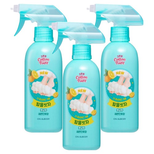 온더바디 코튼풋 발을씻자 풋샴푸 레몬민트향, 1개입, 3개, 385ml 골드박스 특가