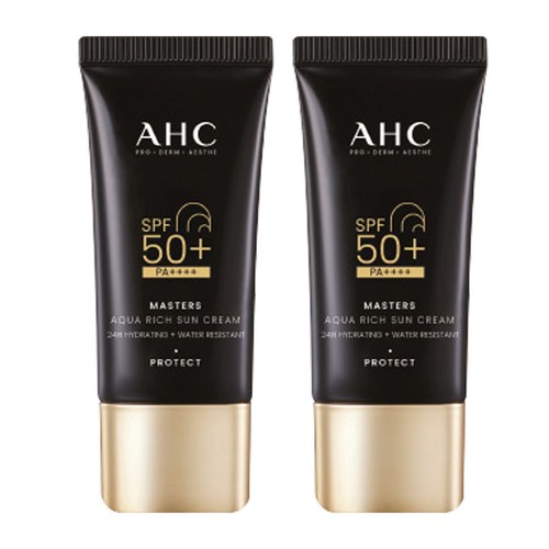AHC 마스터즈 아쿠아 리치 선크림 SPF50+ PA++++, 30ml, 2개 골드박스 특가