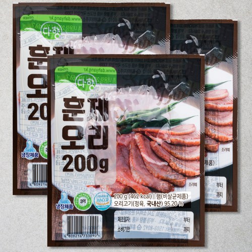 훈제오리, 200g, 3개 골드박스 특가