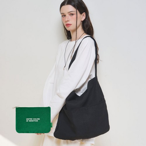 베네통 소프트 데일리 숄더백 + 파우치 세트 골드박스 특가