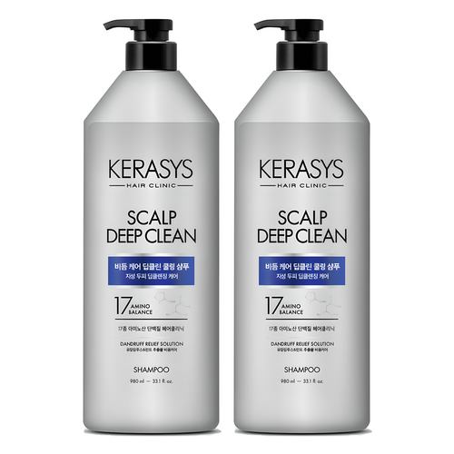 케라시스 두피 비듬케어 딥클린 쿨링 단백질 샴푸, 980ml, 2개 골드박스 특가