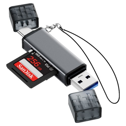 누아트 C타입 USB-A 3.0 Micro SD카드 OTG 2in1 멀티 카드리더기, 혼합색상, 1개, Card Reader 골드박스 특가