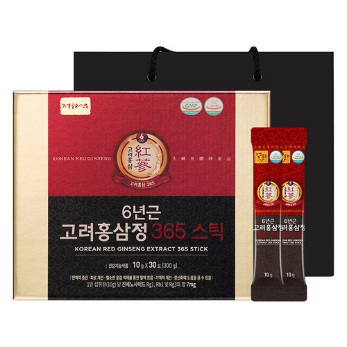 정원삼 6년근 고려홍삼정 365 스틱 선물세트 + 쇼핑백, 300g, 1개 특가
