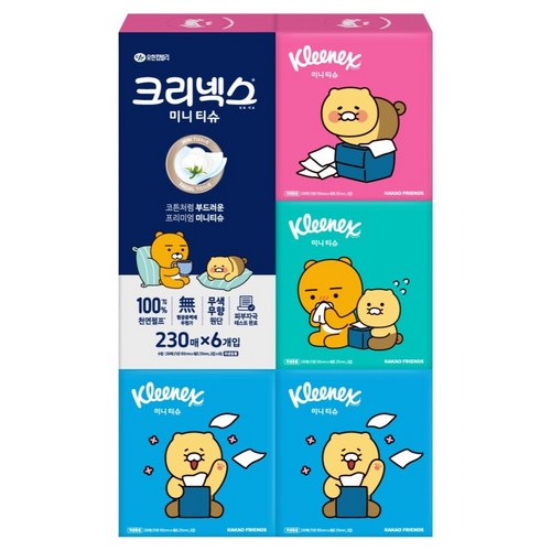 코튼처럼 부드러운 프리미엄 미니티슈 카카오프렌즈, 230매입, 6개 골드박스 특가