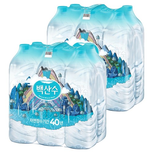 백산수 무라벨, 2L, 12개 골드박스 특가
