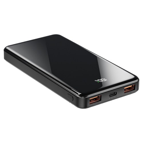 YINTO 고속충전 보조배터리 10000mAh C핀, JM1, 블랙 골드박스 특가