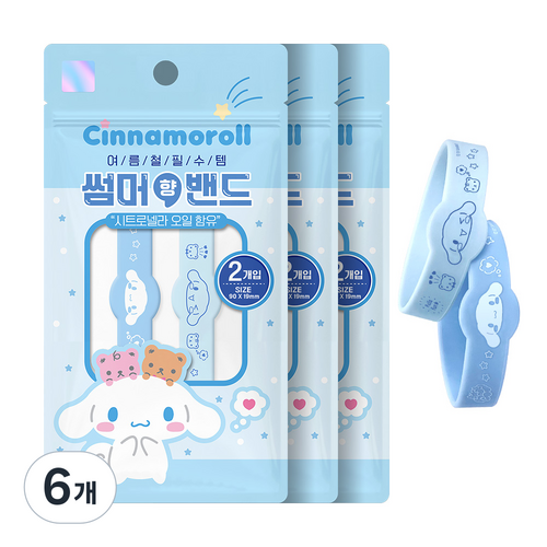 아텍스 시나모롤 산리오 캐릭터 썸머향밴드 2p, 혼합색상, 6개 골드박스 특가