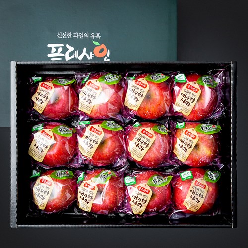 프레샤인 GAP 인증 껍질째 먹는 깨끗한 사과 선물세트, 1개, 3kg(11~12입) 특가