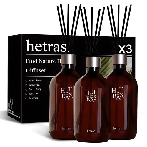 헤트라스 프리미엄 대용량 디퓨저, 호텔우드, 500ml, 3개 골드박스 특가