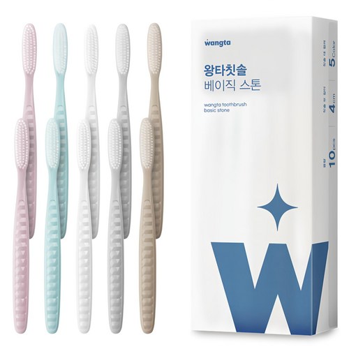 왕타 베이직 스톤 칫솔, 10개입, 1개 골드박스 특가