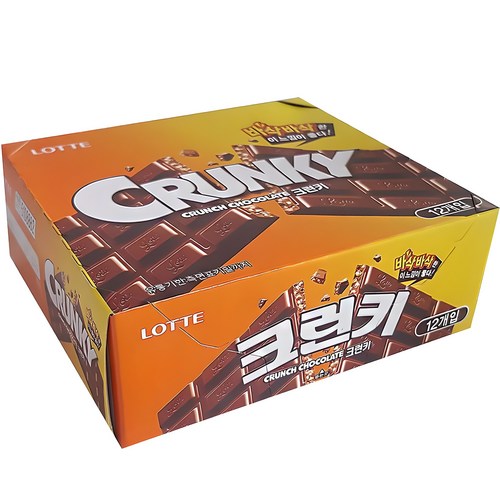롯데웰푸드 크런키 초콜릿, 34g, 12개 골드박스 특가