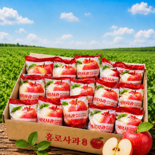 [하루딱50박스] 최대15brix 세척사과 껍질째먹는 햇사과, 1박스, 3kg 골드박스 특가