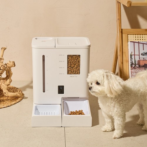 넥스트유 펫지니 올인원 스마트캠 일체형 자동급식기 급수기