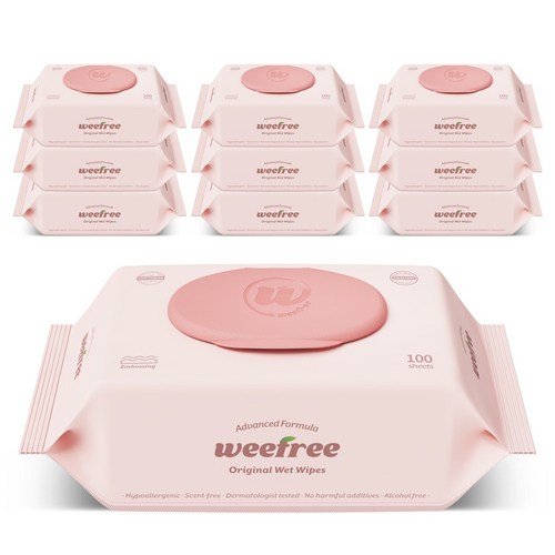 상품정보링크 생성위프리 제로 핑크 엠보싱 아기물티슈, 10개, 100매,…48%