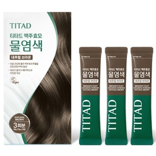 티타드 맥주효모 물염색제 3회분, 내추럴브라운, 1개 골드박스 특가