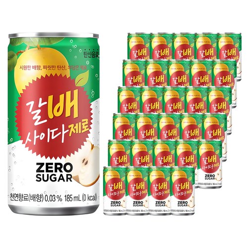 해태htb 갈배사이다 제로, 185ml, 30개 골드박스 특가