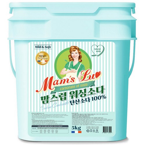 맘스럽 워싱소다 버킷100% 프리미엄 세탁세제 초강력 세탁보조제, 5kg, 1개 골드박스 특가