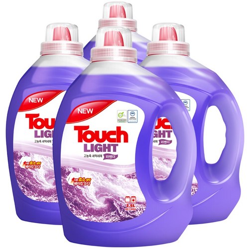 터치 라이트 고농축 세탁세제 라벤더, 2.5L, 4개 골드박스 특가