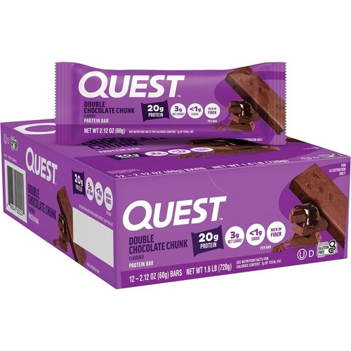 퀘스트뉴트리션 프로틴 바 더블 초콜릿 청크 60g, 720g, 1개 골드박스 특가