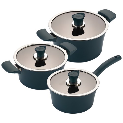 해피콜 인덕션 이든 냄비 세트 3개, 스투키그린, 편수 18cm + 양수 20cm + 곰솥 24cm, 1세트 골드박스 특가