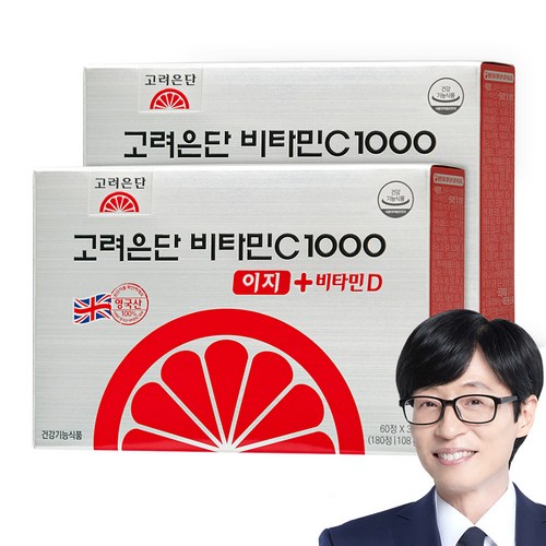 비타민C 1000 이지+ 비타민D 108g, 180정, 2개 골드박스 특가