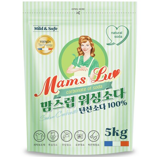 맘스럽 워싱소다 탄산소다 초강력 세탁보조제 100% 탈취인증, 5kg, 1개 골드박스 특가