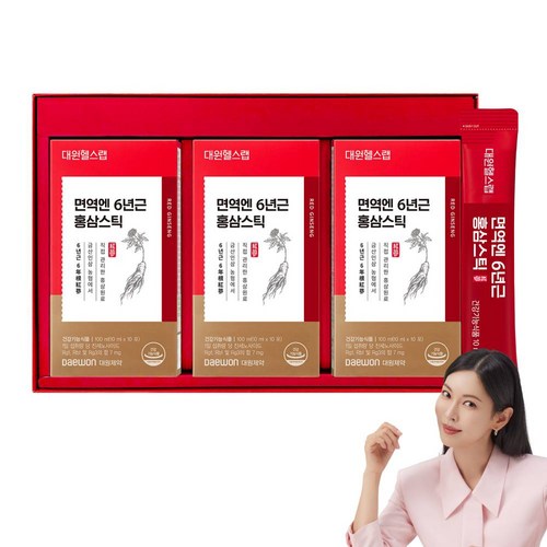 [선물세트] 대원제약 대원헬스 면역엔 6년근 홍삼스틱, 1세트, 30회분 특가