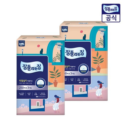 천연펄프 미용티슈 2겹, 250매입, 6개 골드박스 특가
