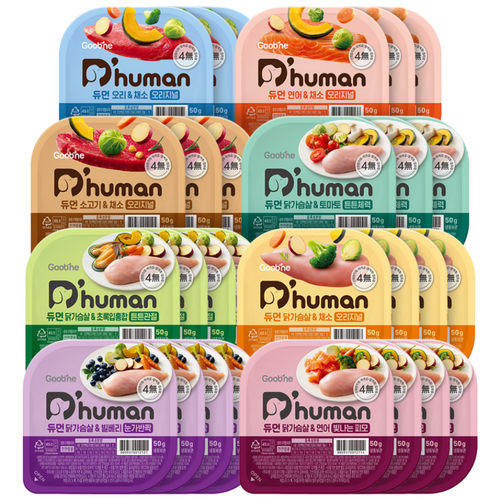 듀먼 전연령용 강아지 종합 8종 버라이어티 화식사료, 혼합맛, 50g, 28개 골드박스 특가