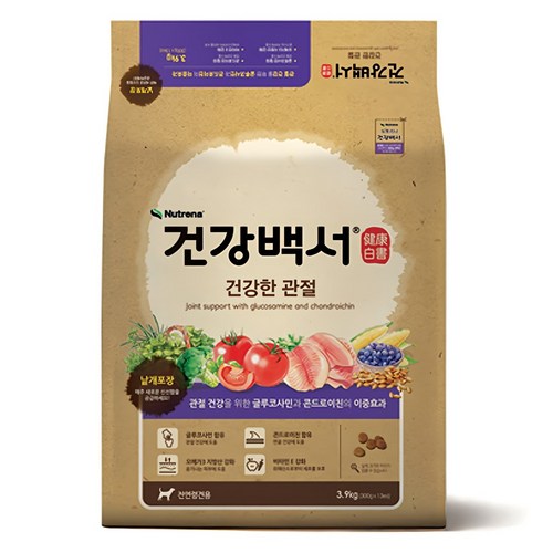 뉴트리나건강백서 전연령 강아지 기능성 사료, 뼈/관절강화, 3.9kg, 1개 골드박스 특가