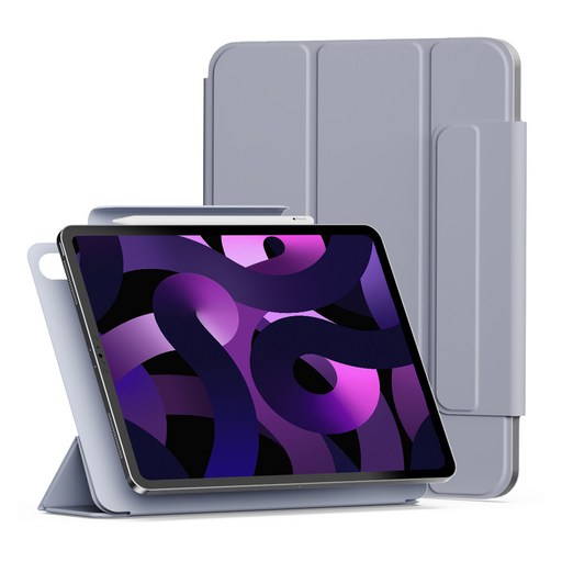 신지모루 마그네틱 폴리오 펜슬 커버 태블릿PC 케이스, 라벤더 퍼플, 1개