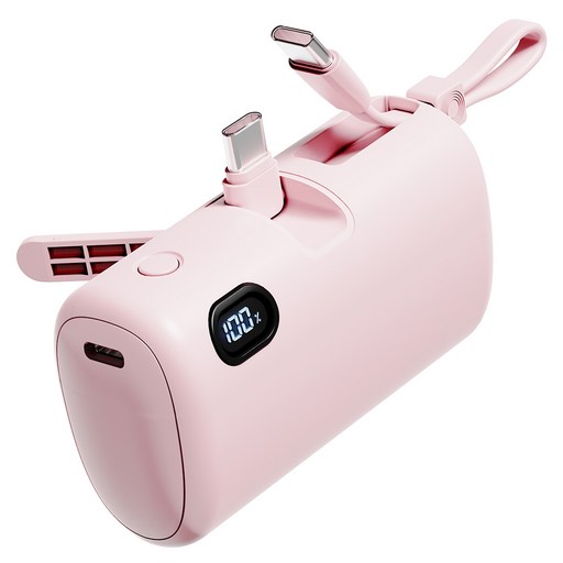 도킹형 보조배터리 일리온 빌트인 대용량 도킹형 미니 보조배터리 10000mAh C타입, 핑크