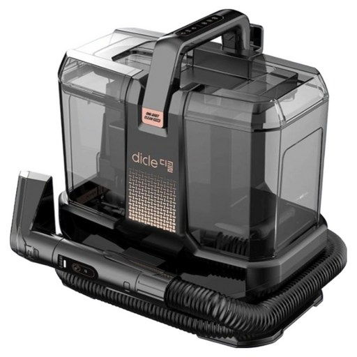 디클 원샷클린 패브릭 쇼파 카페트 매트리스 침구 물흡입 고온 살균 습식 스팀 청소기 + 헤드 8종 세트, 블랙